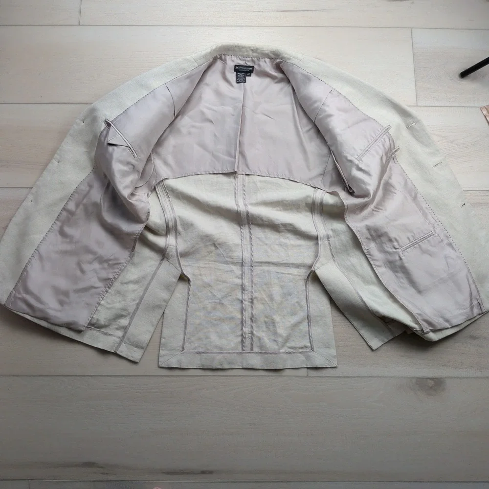 The J. Peterman‎ Company Blazer Sport Coat Mens 42L Cotton Linen Unlined Western